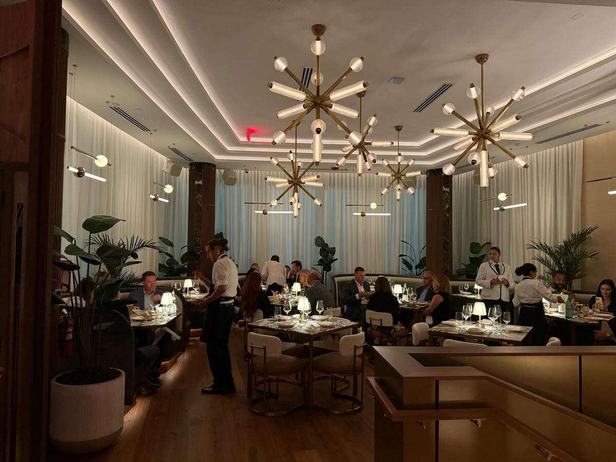 The upstairs dining room of 1587 Prime has an opening kitchen and more seating.