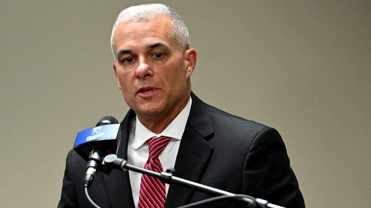 Kansas City Royals chairman and CEO John Sherman, announced Wednesday afternoon that Dayton Moore, above, who’d been elevated to president of baseball operations after a lengthy run here as general manager, is no longer with the team. Moore spoke during a press conference after the announcement. Sherman said it was his decision to make the move. J.J. Picollo, the Royals’ general manager, will assume the role of president of baseball operations. “The bottom line here is that it’s time to change,” Sherman said.