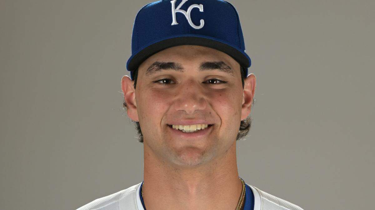 Kansas City Royals Jac Caglianone poses for a photo during media day.