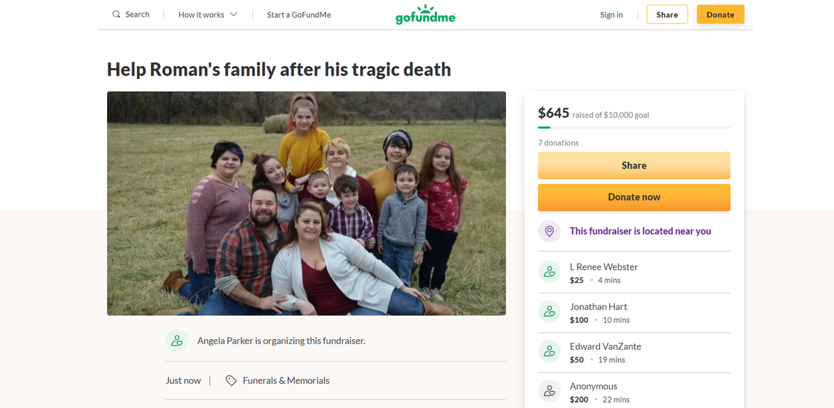 Roman Yslas, 46, was fatally shot Tuesday in Kansas City. A webpage has been created seeking donations for his family.