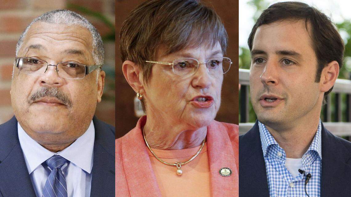 Carl Brewer, Laura Kelly and Josh Svaty.