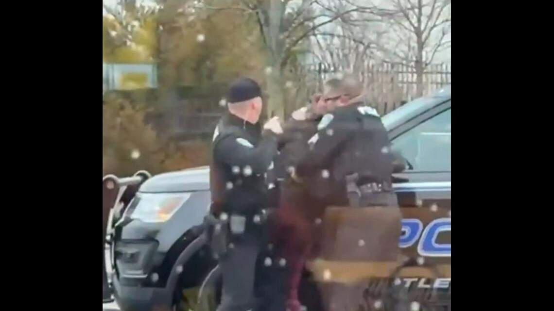 An officer has been put on administrative leave after punching a woman over a McDonald’s Big Mac dispute, Ohio officials said.