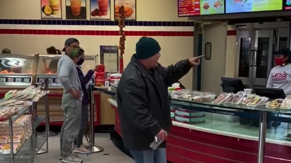 A man shouted at employees of an Oklahoma City restaurant when he was asked to wear a mask, video shows.