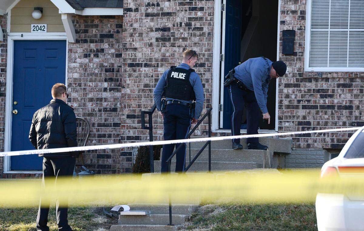 Kansas City police investigate a shooting Wednesday that killed a man and wounded a child in the 2000 block of Wheeling Avenue.