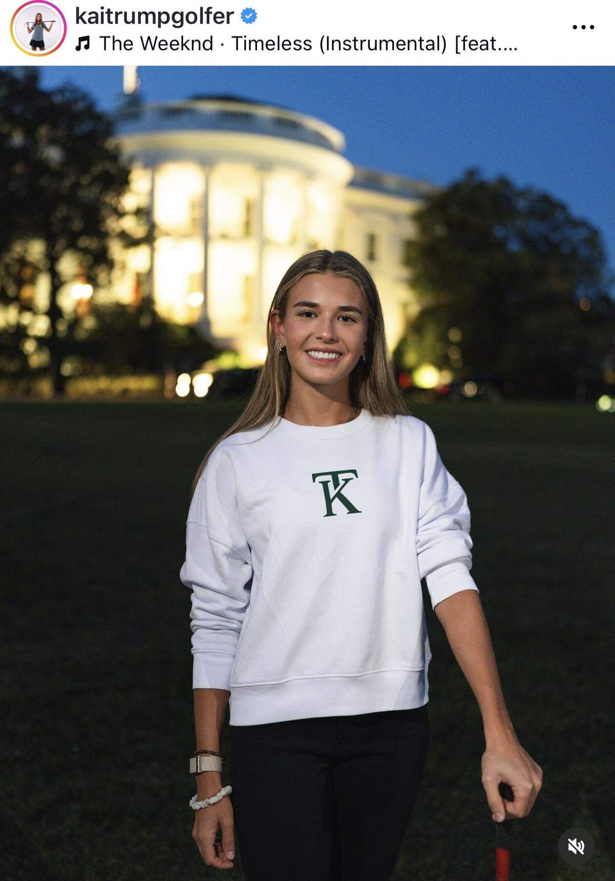 Kai Trump in one of her sweatshirts.