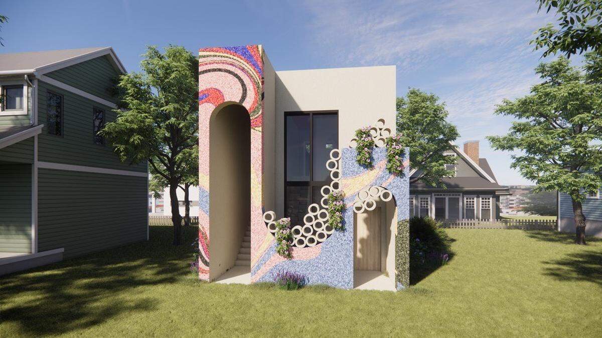 This prototype design is an example of the 600-square-foot two-story tiny homes that Godfrey Riddle wants to build in Kansas City.