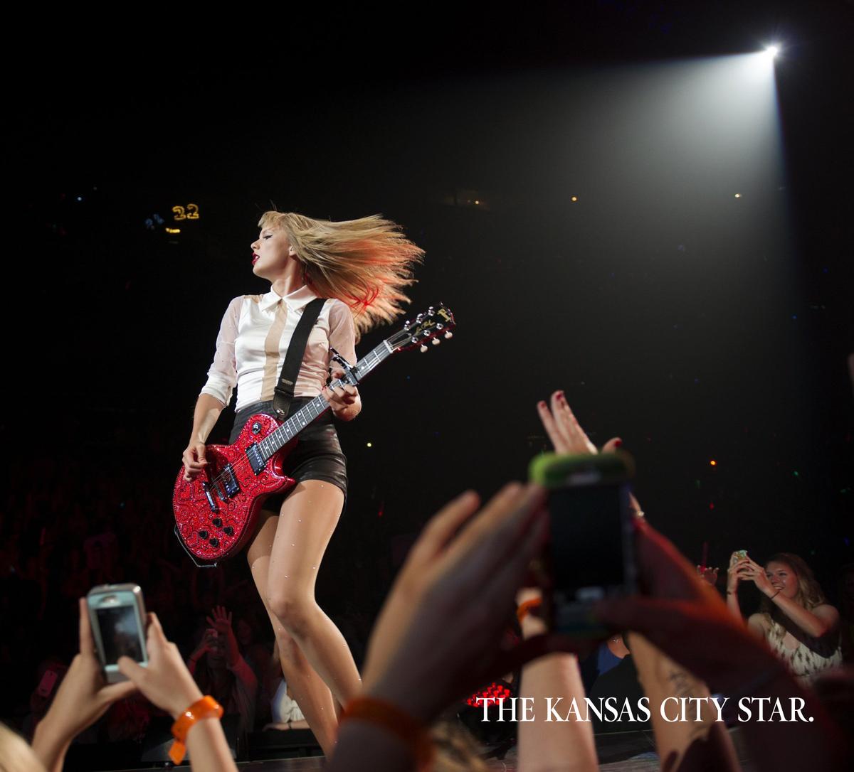 Taylor Swift had another red guitar for night one of her two Red Tour shows she performed in August of 2013 at Sprint Center.