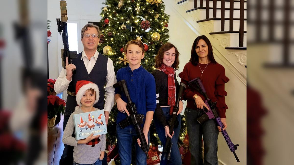 Tennessee U.S. Rep. Andy Ogles and his family happily posed for a Christmas photo brandishing high-powered rifles. Something is very wrong.