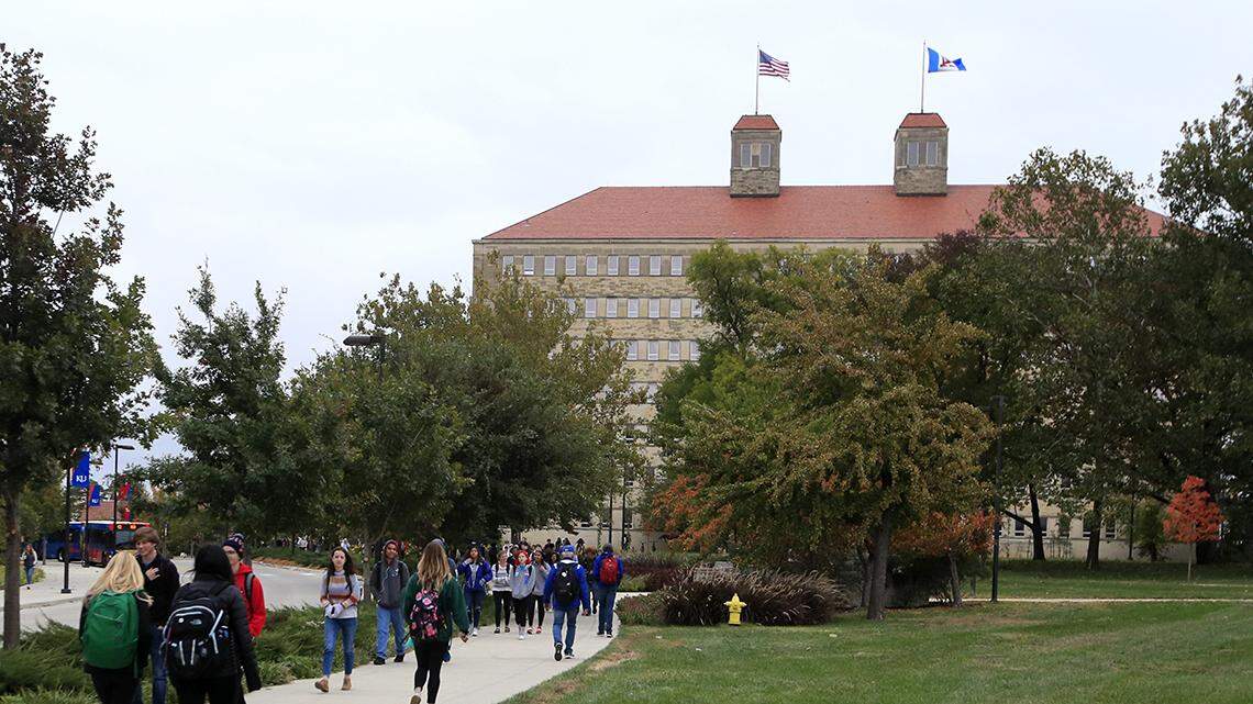 The University of Kansas campus in Lawrence in a 2019 file photo.