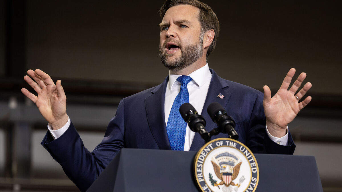 Vice President JD Vance speaks during a midterm rally at HME Inc. in Topeka, Monday, Oct. 26.