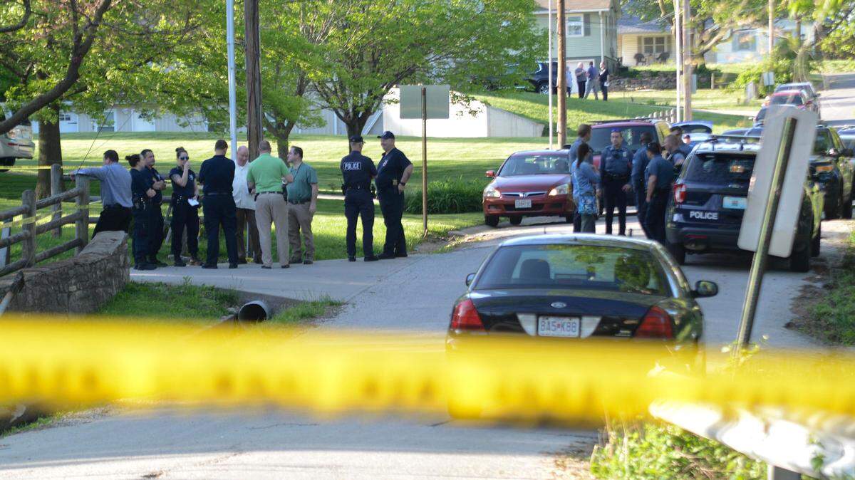 Colton Stock, a 36-year-old Kansas City man, died Tuesday in a double shooting in the Northland. Stock was acquitted of murder in the 2019 killing and dismemberment of 35-year-old Matthew Calkins at Stock’s home in the 5600 block of North Poe Street. In this file photo, police investigate the 2019 killing.