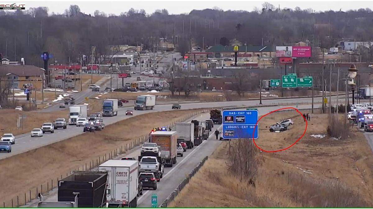 Two SUV drivers were killed in a mid-day wrong-way collision on southbound Interstate 49 in Harrisonville. The highway is expected to be closed into the evening rush hour.