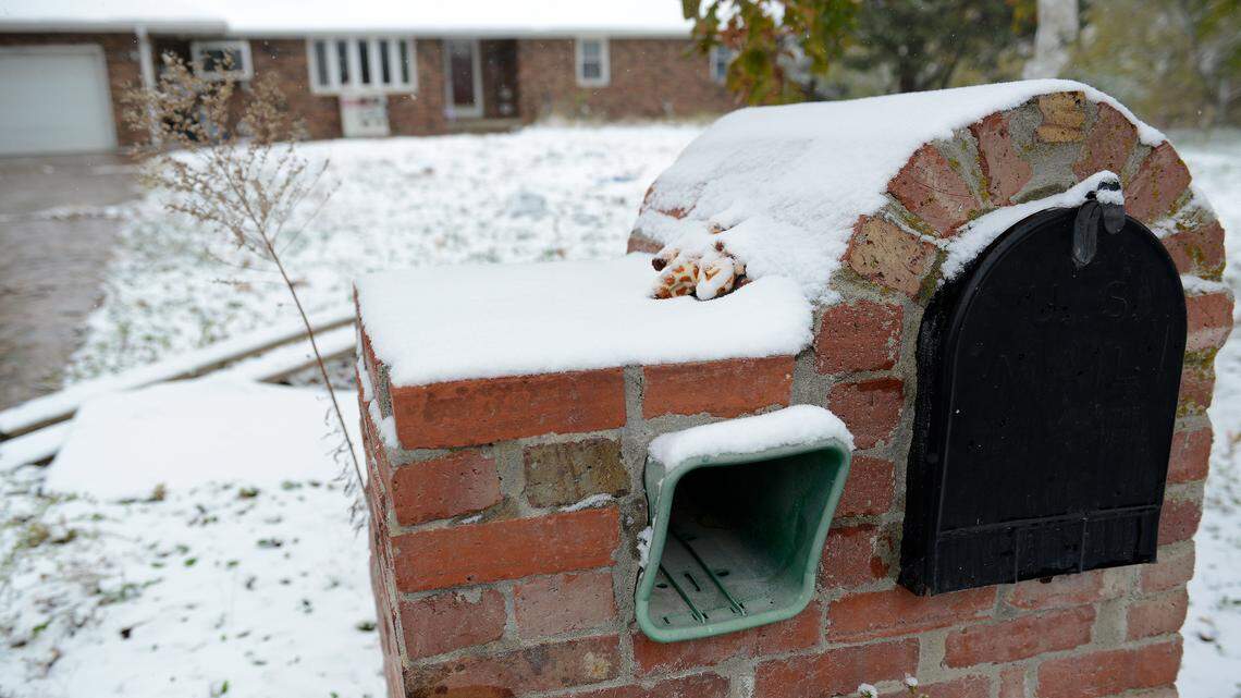 A toy giraffe was left at the home of Donny Jackson on Monday, Oct. 26, 2020, in the 14900 block of Hillside Road in Leavenworth, Kansas. It is where authorities on Saturday found the bodies of Logan Jackson, 14, and Austin Jackson, 11.