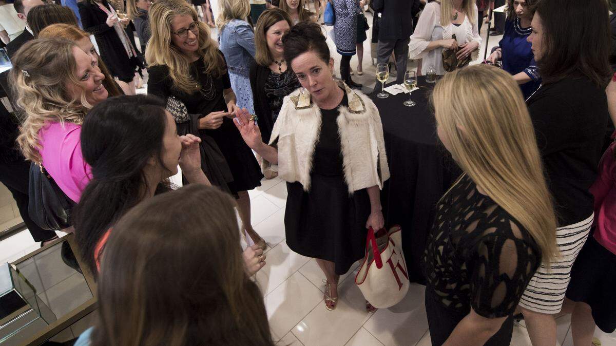 Friends and fans surrounded Kansas City native Kate Spade as she arrived at Halls in Crown Center in 2016 to launch her new line, Frances Valentine.