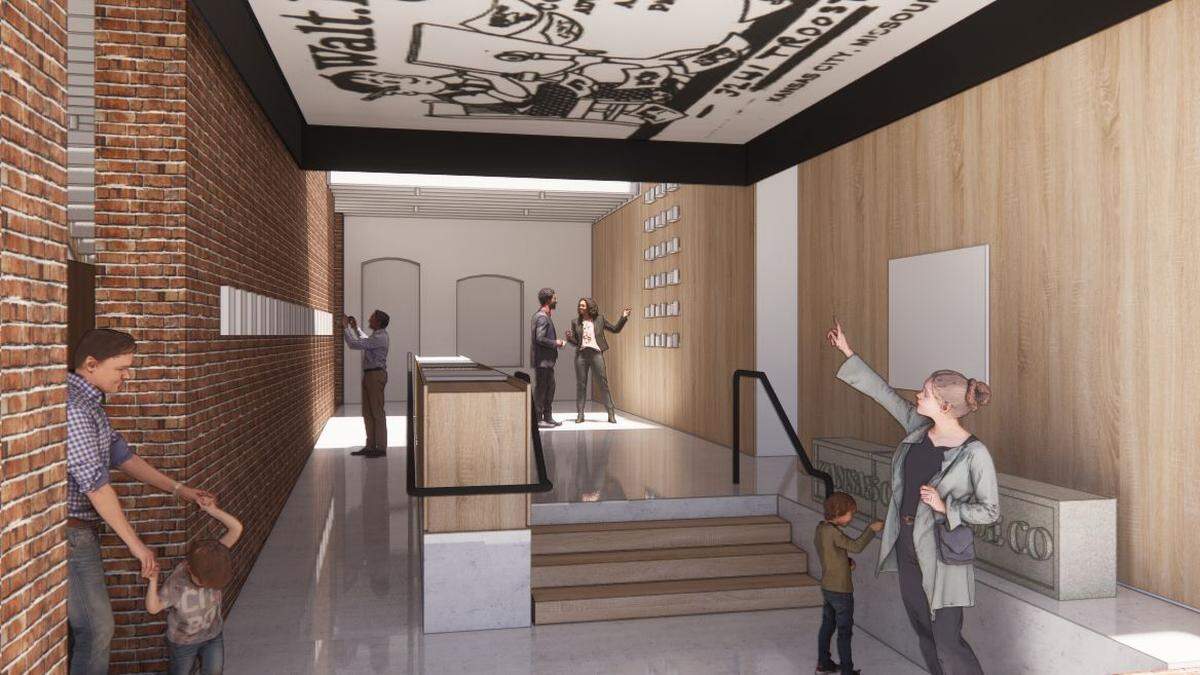 In the remodeled Laugh-O-gram building, special exhibition space will showcase historical artifacts.