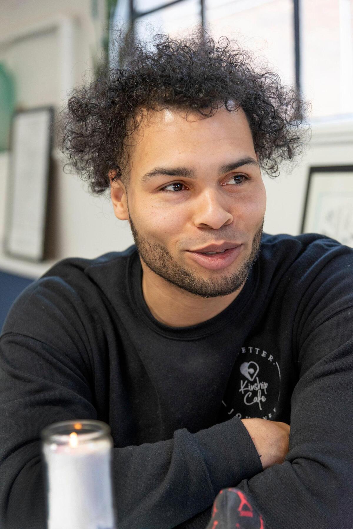 T.J. Roberts grew up helping to make the coffee served at his father’s church. He worked in area coffee shops before opening his own, Kinship Cafe.