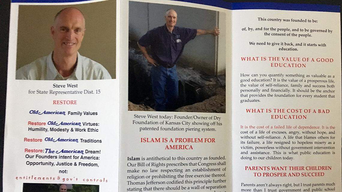 Campaign literature from Steve West