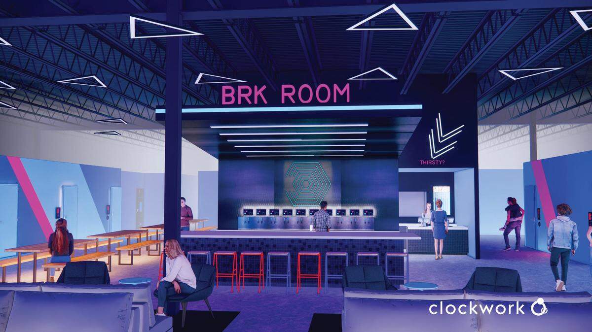 Brkthrough’s Brk Room will have a sharable menu and self-serve taps for wine, beer and cider.
