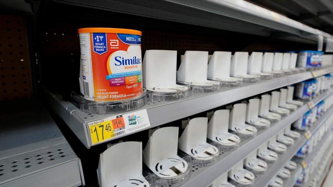 The Better Business Bureau is warning about potential scams targeting those in search of baby formula amid a nationwide shortage. What to know. (AP Photo/Eric Gay)