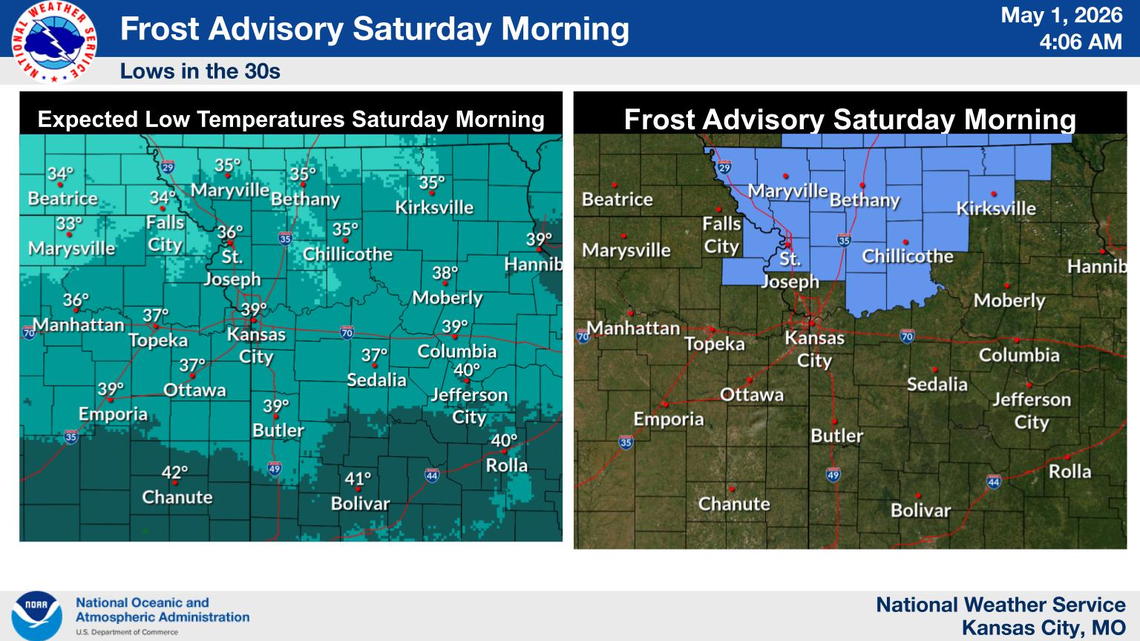 Frost may nip early spring plantings north of Missouri River. Will KC dodge it?