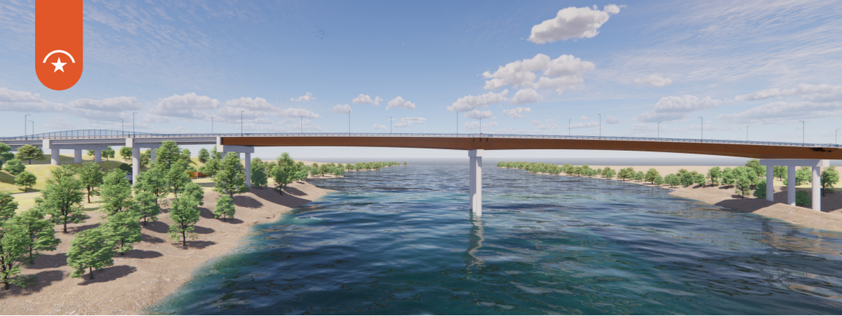 The new Centennial Bridge will increase the number of lanes from two to four to cross the Missouri River, as shown in this KDOT rendering.