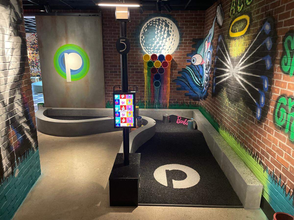 Hole 5 of the Art Museum course at Puttery. The new mini-golf concept on the Country Club Plaza features three 9-hole indoor courses.