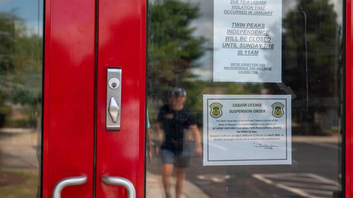 Twin Peaks posted these signs on its front door during the temporary closing.