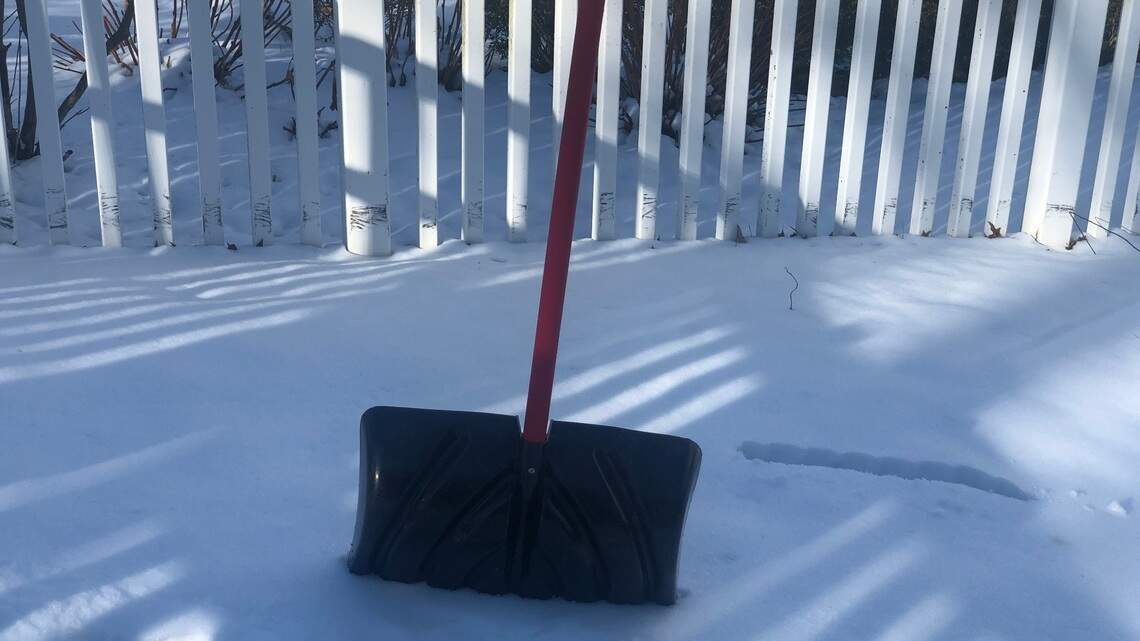 She’s taking medical advice to heart, just a bit, as she plows only her back deck