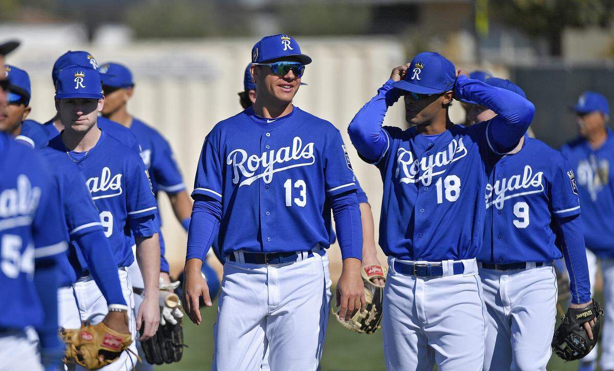 Kansas City Royals minor league player Nick Pratto during Saturday's spring training workout on February 24, 2018 in Surprise, Arizona.
