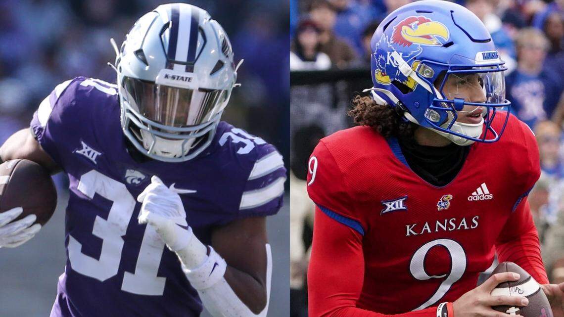 DJ Giddens, left, and the K-State Wildcats are this week’s assignment for Jason Bean and the Jayhawks.