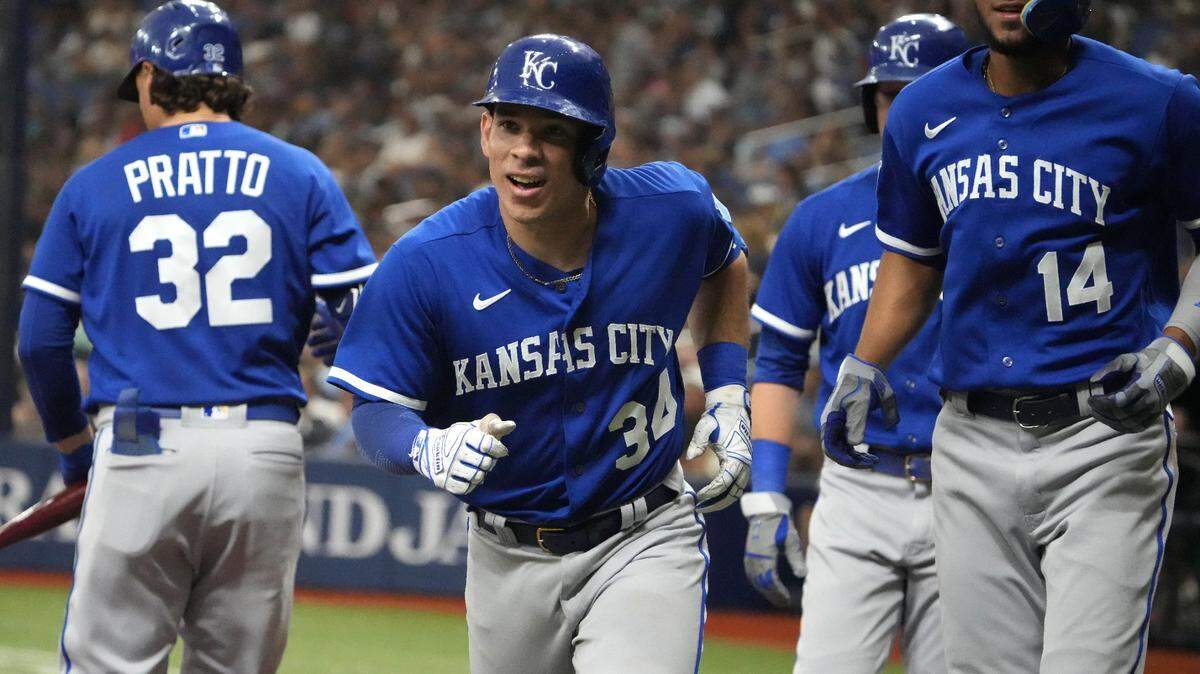 Kansas City Royals catcher Freddy Fermin (34) hit a three-run homer in the fourth inning that put the Royals ahead for good at the Tampa Bay Rays on Saturday, June 24, 2023.