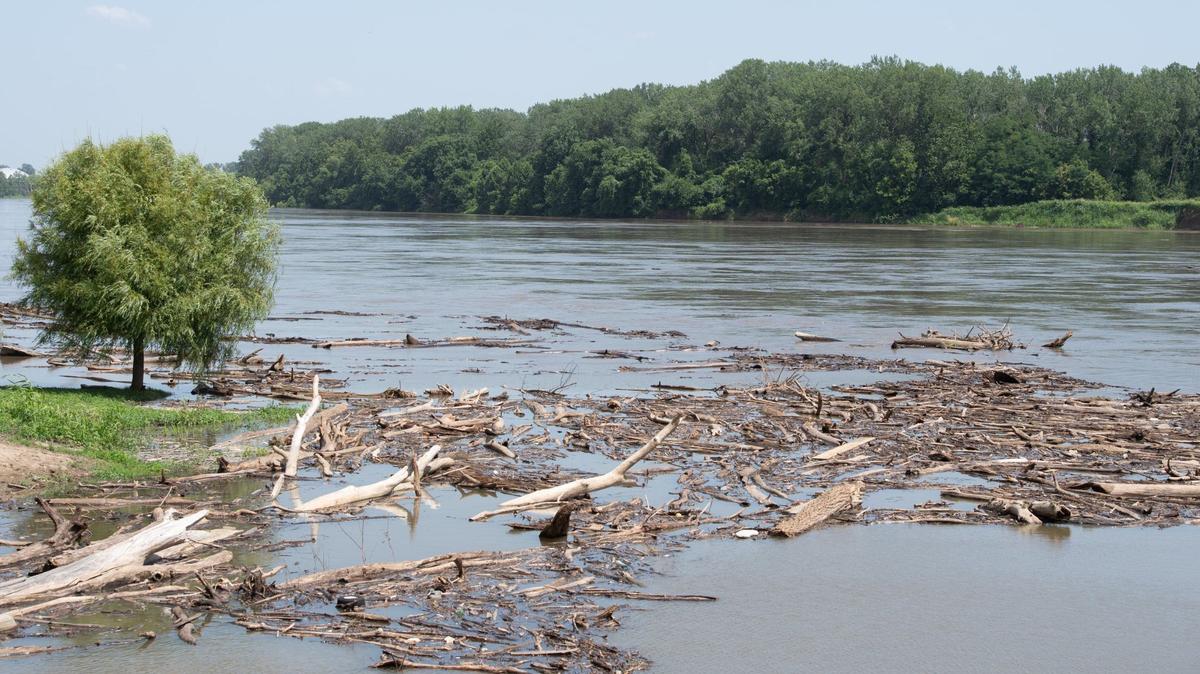 Areas in the Missouri River watershed have received several inches of rain in recent weeks causing the Missouri River to be at flood stage or near flood stage in several places. On Tuesday, English Landing Park in Parkville was starting to see the high water.