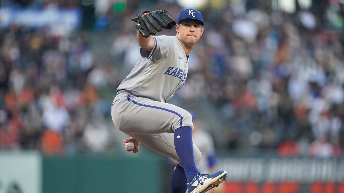Kansas City Royals’ Kris Bubic pitches against the San Francisco Giants during the fourth inning of a baseball game in San Francisco, Tuesday, June 14, 2022. (AP Photo/Jeff Chiu)
