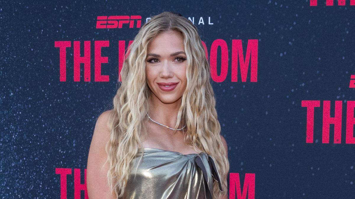 Gracie Hunt on the red carpet before the special screening of the ESPN six-part series ‘The Kingdom,’ on Sunday, Aug. 24, 2025, in Kansas City.
