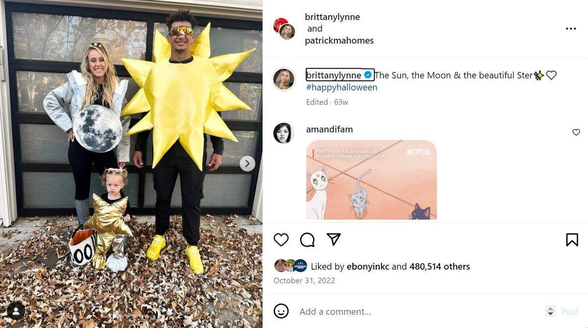 That Halloween NFL star quarterback Patrick Mahomes dressed up as the sun.