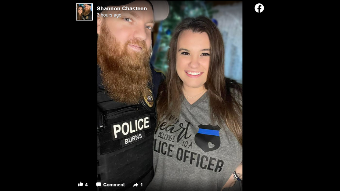 A Missouri police officer was killed and another wounded in a shooting at a Motel 6, officials said. The officer, Lane Burns, leaves behind a fiance and a daughter.