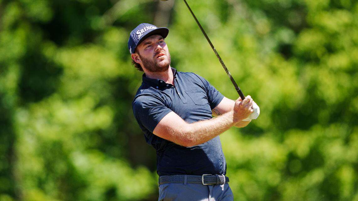 Shown here at the Zurich Classic of New Orleans in April, Grayson Murray on Sunday won the 2023 AdventHealth Championship at Blue Hills Country Club in Kansas City.
