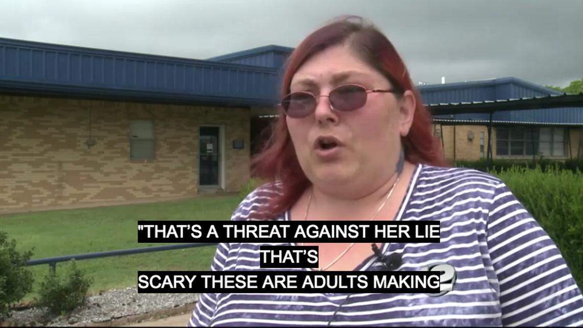 Brandy Rose, a middle-school mom in Achille, Oklahoma, says her transgender daughter was threatened by adults on Facebook..  Classes were called off for two days this week because of the threats.