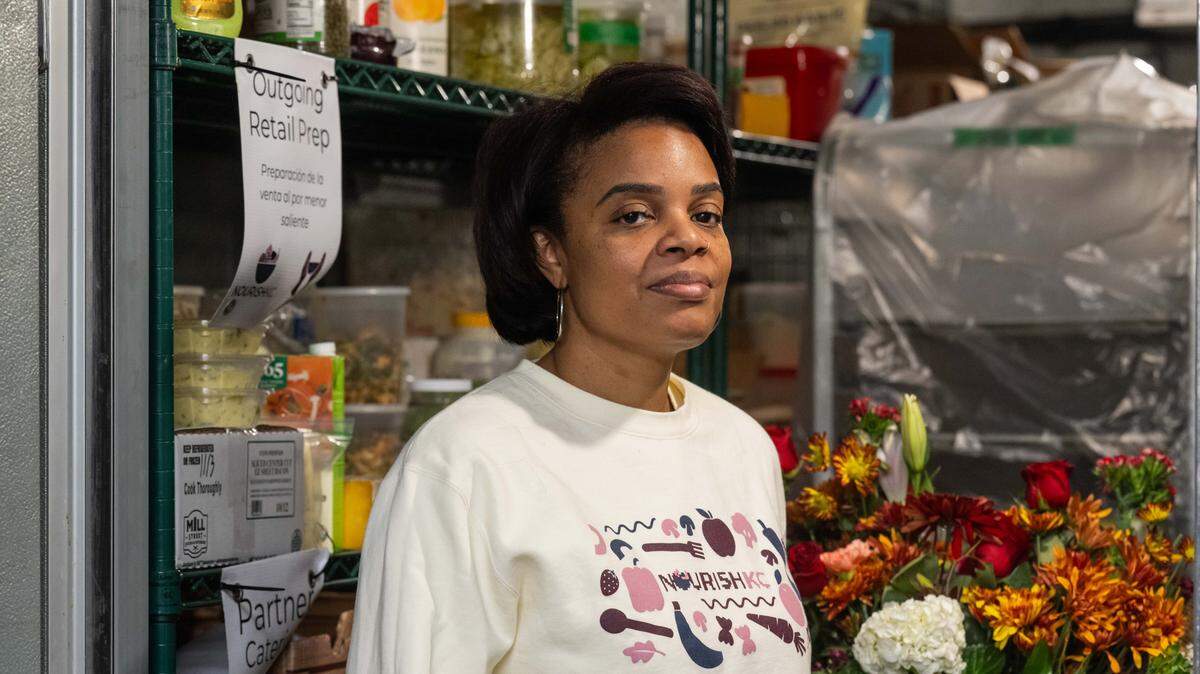 Chef Shanita McAfee-Bryant at The Prospect KC, a community kitchen, on Thursday, November 6, 2025, in Kansas City. Mcafee runs the kitchen using volunteers and believes the dignity of being served a hot meal, versus standing in a line, is meaningful to the experience.