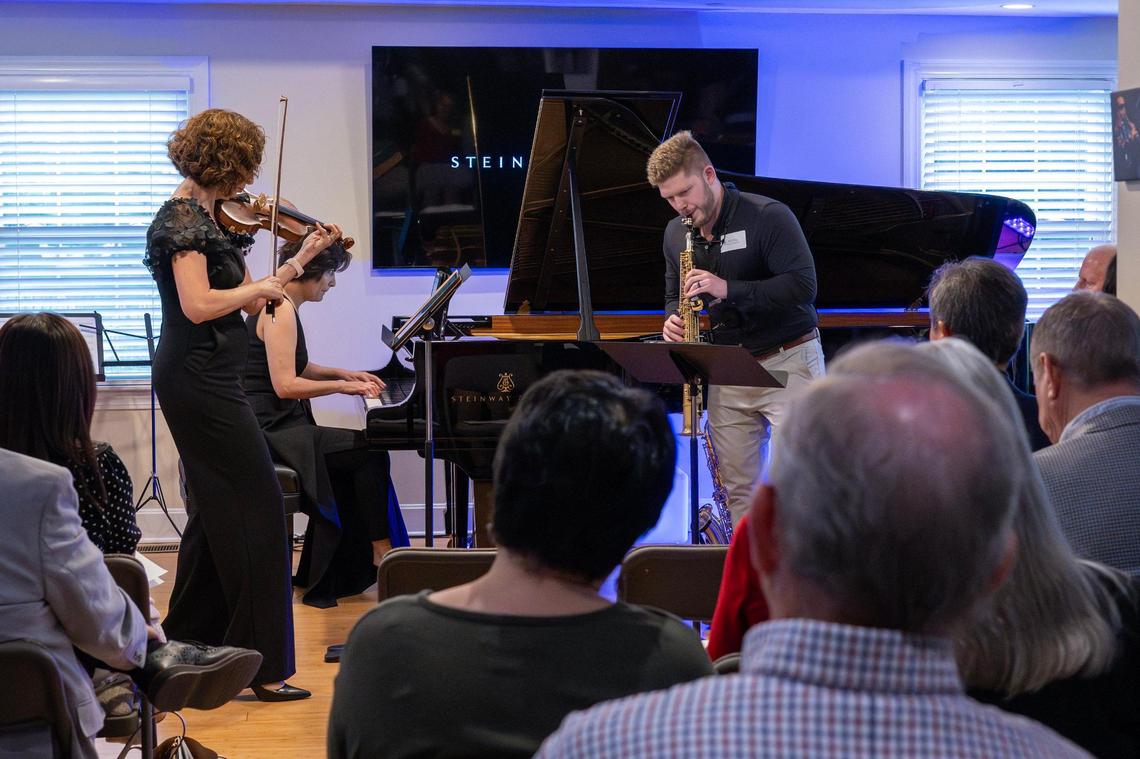 Latitude 39 perform during a benefit concert held at the residence of philanthropist Benny Lee in Kansas City.