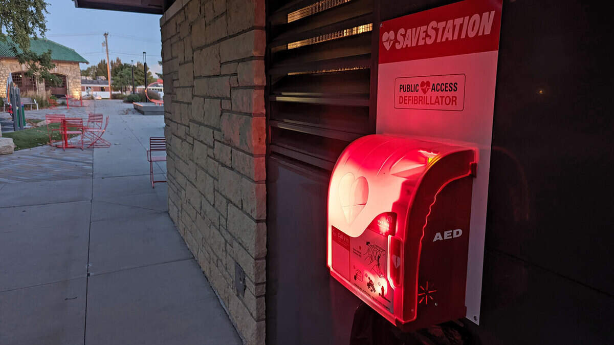 Thompson Park’s outdoor, publicly accessible automated external defibrillator is a first for Overland Park.