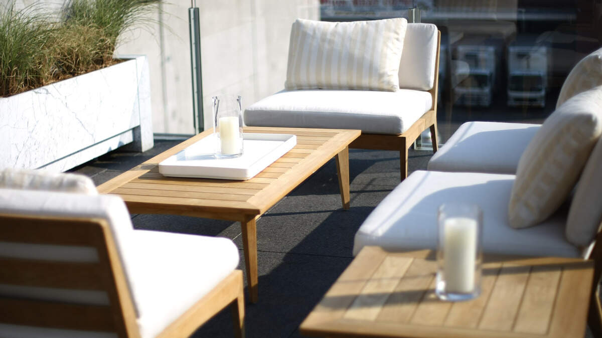 A clean outdoor porch.