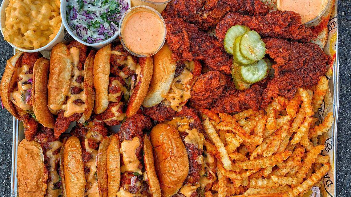 Dave’s Hot Chicken offers Nashville-style hot chicken tenders and sliders, with spice levels ranging from “No Spice” to “Reaper.”
