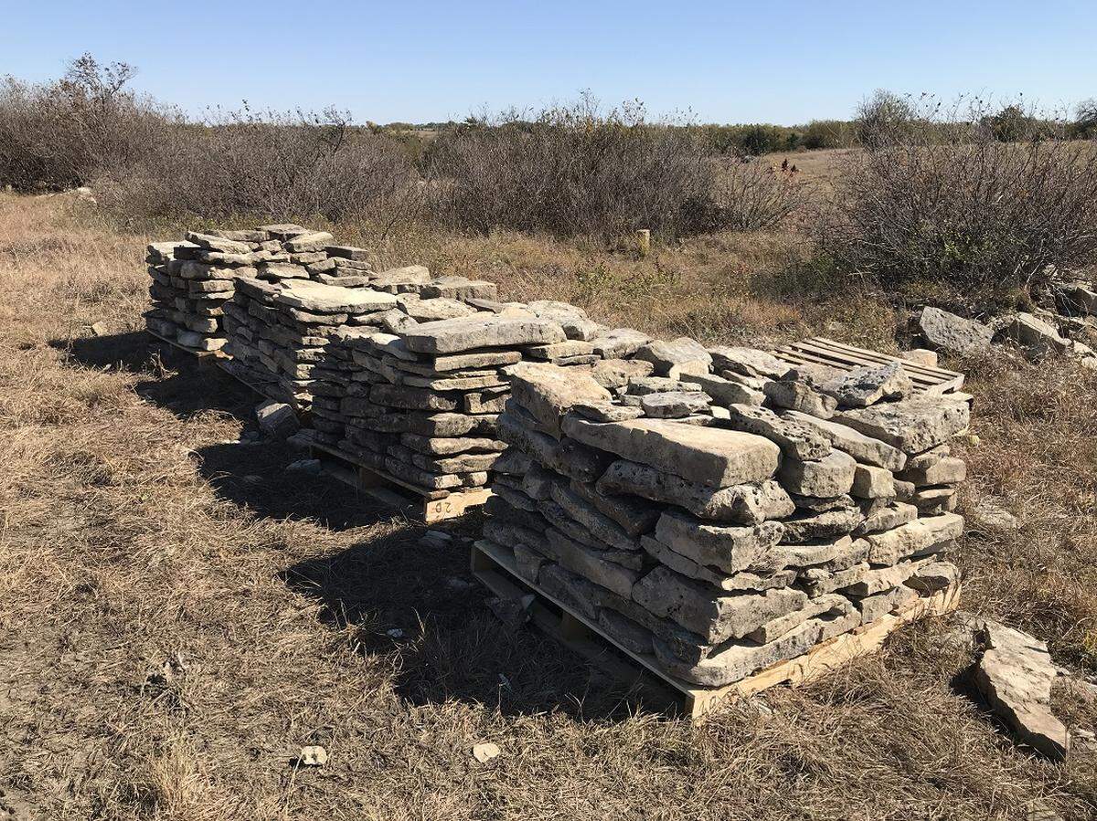 Some of the Flint Hills limestone that will go into Andy Goldsworthy’s “Walking Wall.”