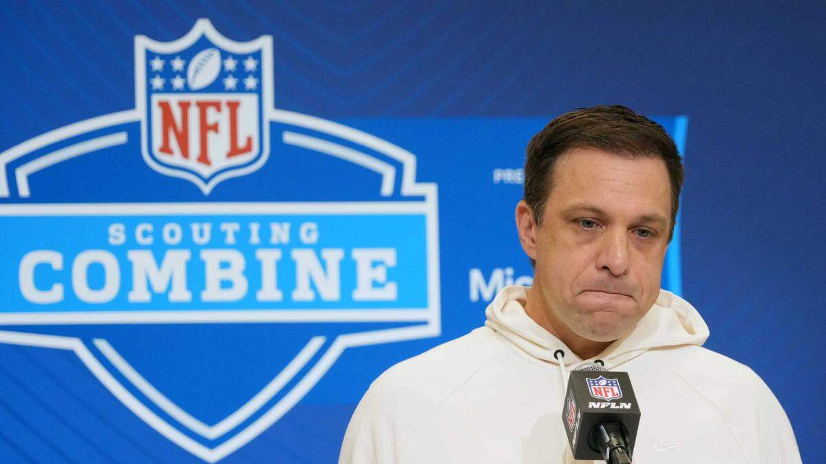Kansas City Chiefs general manager Brett Veach speaks during the NFL Scouting Combine at the Indiana Convention Center.