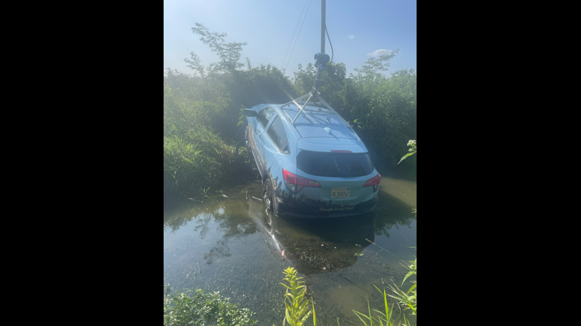 A Google Street View car evaded police in Indiana, driving dangerously at high speeds before losing control and crashing, authorities said.