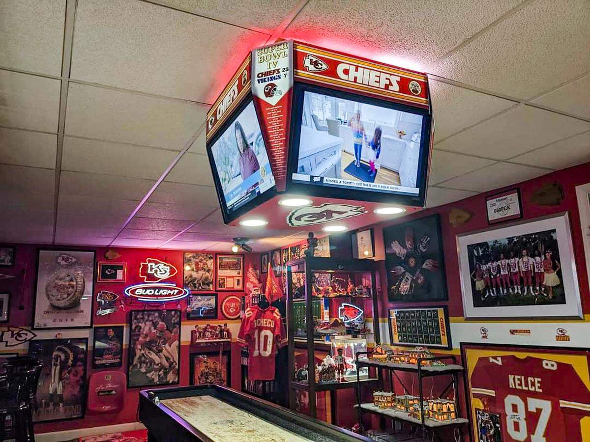 Bob Green’s Chiefs “man cave”.