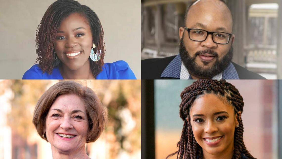 Candidates for Kansas City school board. Top row from left: Tanesha Ford, Bruce Beatty. Second row: Pattie Mansur, Kandace Buckner.