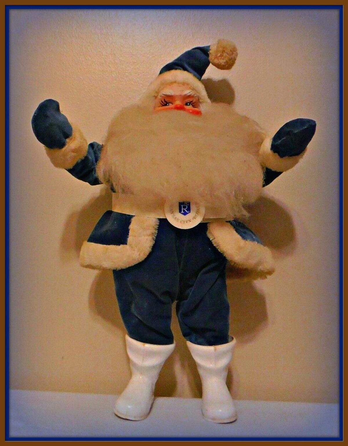 14-inch Kansas City Royals Santa Claus produced for the Kauffman Foundation in the 1980s, possibly after the World Series victory in 1985.