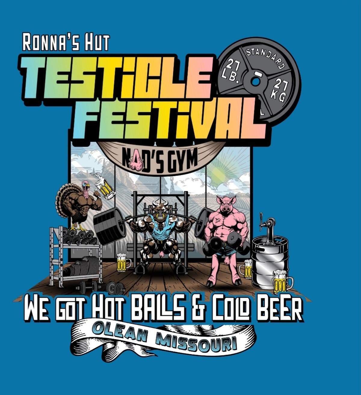 The front of the T-shirt for this year’s Testicle Festival.